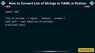 How to Convert List of Strings to YAML in Python