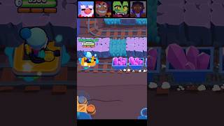 Try to SURVIVE Against Gem Grab MINECART #brawlstars #brawlstarsshorts #minecart #viral #shorts