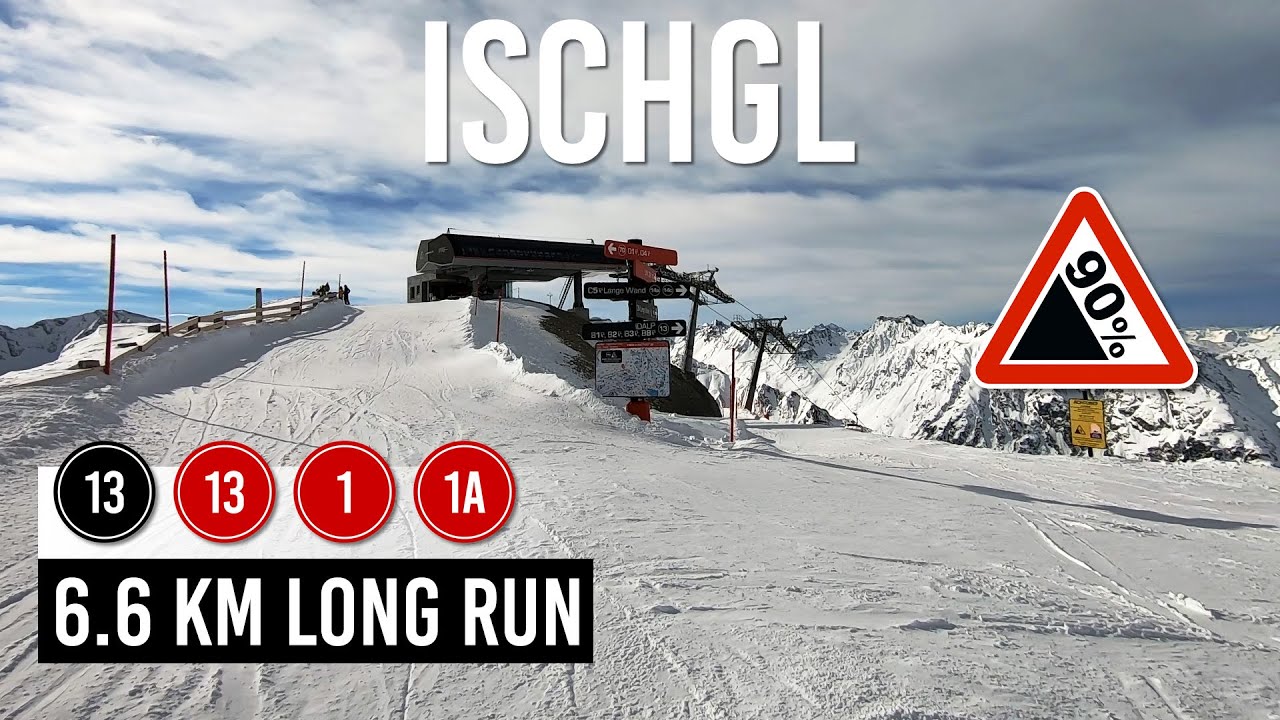 6.6km long run via pistes 13, 13, 1, 1a in Ischgl Samnaun