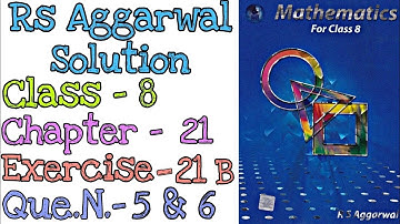 Data Handling | Class 8 Exercise 21B Question 5-6 | Rs Aggarwal | @mdsirmaths