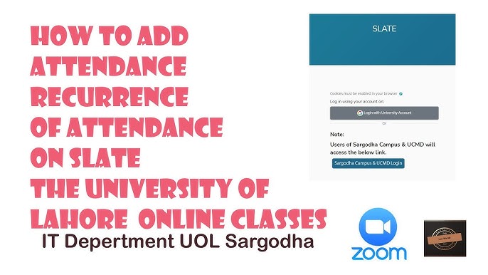 How to login for online class in slate UOL