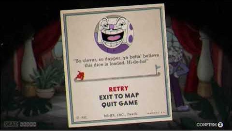 Cuphead - "The Die House" Game Over Screen Version