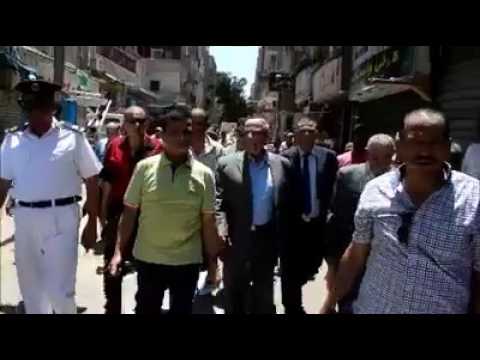 جانب من حملة إزالة التعديات وفتح شارع سعد زغلول بالإسماعيلية