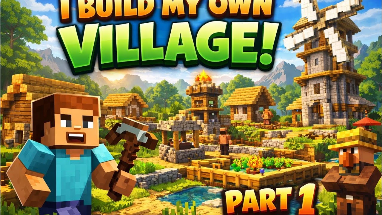 I transformed a plain area into a huge village minecraft makeover| # ...