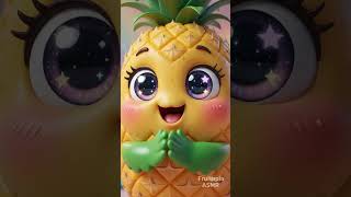Baby Pineapple Dancing in Rainbow Candy Rain 🍍🍬 ASMR 4K #asmr #animation