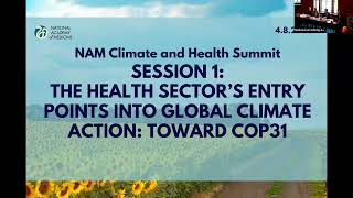 Climate & Health Summit 2026- Concurrent Session 1: Health Sector's Entry into Global Climate Action