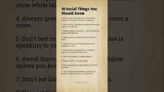 10 Social Rules Everyone Should Know 🙏💯 #LifeRules #SocialSkills
