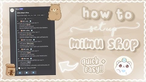 how to set up MIMU SHOP for your discord server (+ BUG FIX !!) tutorial 2023 、ely. °｡˚☁
