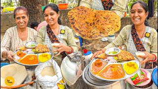 Didi Selling Cheapest Bahubali Parantha Wali Punjabi Thali In Delhi Rs 30/- Only l Delhi Street Food