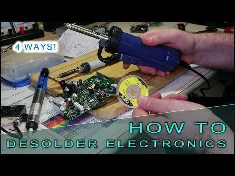 How to de-solder electronics 4 Ways ! (Solder Sucker and De-Soldering Iron)