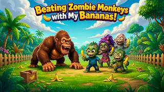 Beating Zombie Monkeys with My Bananas! 🍌🐵 - Gorilla vs Zombie Monkeys screenshot 2
