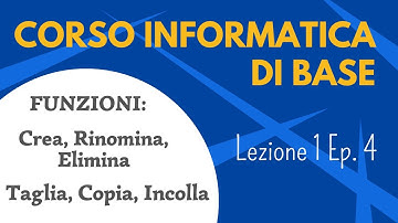 Corso informatica di base - Lezione 1 episodio 4 - Esercizi cartelle, funzioni taglia/copia/incolla