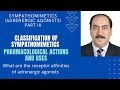 Sympathomimetics III: Classification, pharmacological actions, uses & receptor affinities