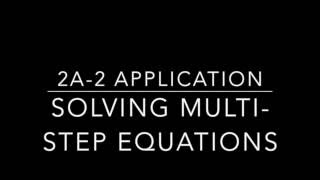 2A-2 Multi-Step Equations Application