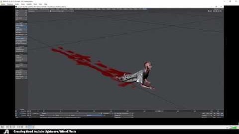Mesh painting to create blood trails in Lightwave 3D and After Effects