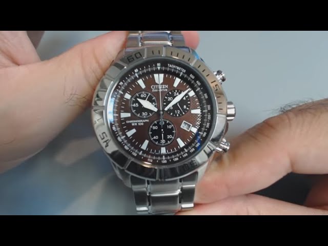 Men's Citizen Eco Drive Chronograph Watch AT0810-55X - YouTube