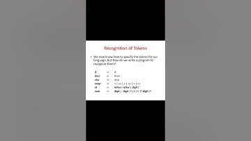 CD- Compiler Design-BE CSE-Recognition of a tokena