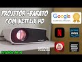 BLITZWOLF BW V6 - PROJETOR COM NETFLIX HD, AMAZON VÍDEO e YOUTUBE DIRETO POR ELE!