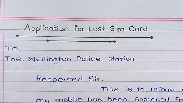 Application for lost sim card || how to write a application for lost sim card in English
