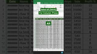 How to fix Columns Width and Row Height with shortcut in Ms Excel   Excel tips and tricks   Hindi