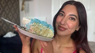 ASMR Eating My Son’s Birthday Cake (Soft eating sounds)