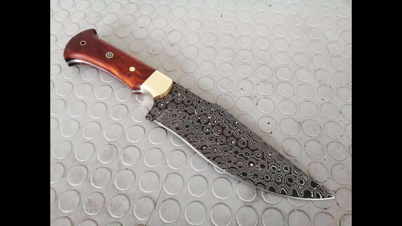 Bıçak yapımı, Damascus çelik ''Sobral'' model bowie bıçak - YouTube