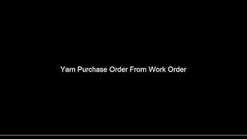 Raw Material Purchase Order From Work Order