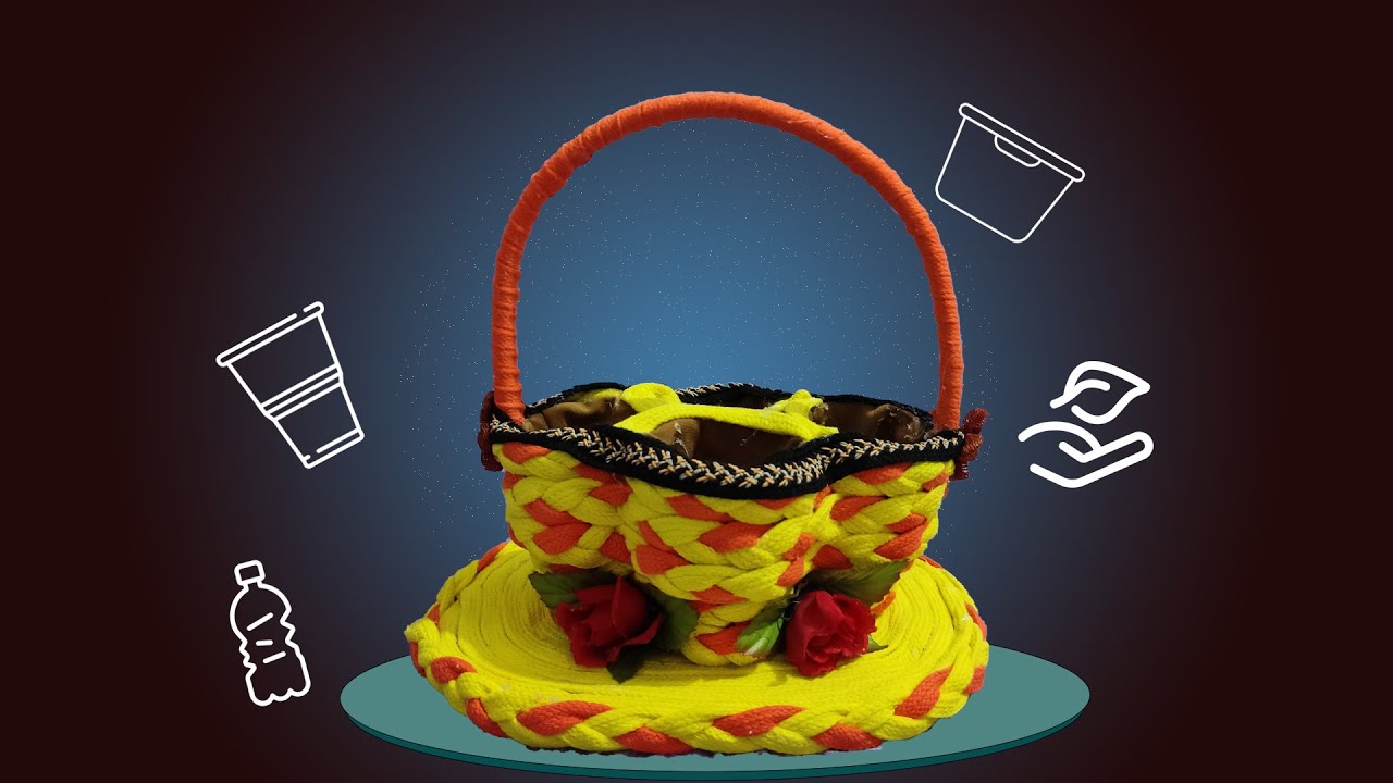 طريقة صنع سلة من علب بلاستيك