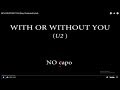 With or without you easy chords and lyrics