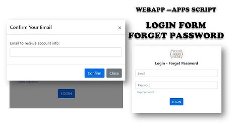 Google Apps Script - Login Form with "Forget Password" Feature