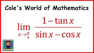 Limit Of 1 Tan X Sin X Cos X Calculus 1 Trig Limits Youtube