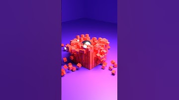 Smashing Red Cubes Metal Sphere #3danimation #3dart #cgi #blender #satisfying
