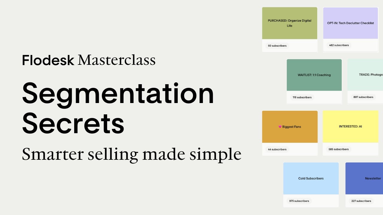 Flodesk masterclass replay: Segmentation Secrets - Smarter selling made ...