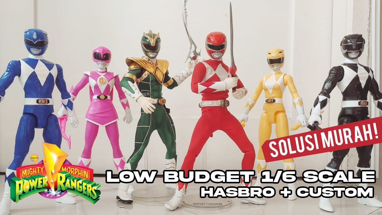 Power Rangers Mighty Morphin 1/6 12 Inch SET Low Budget Hasbro & Custom ...