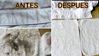 Cómo Blanquear (ROPA BLANCA) y Eliminar Manchas Difíciles Sin CLORO, Sin  Tallar. - YouTube