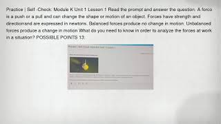 Practice Self -Check Module K Unit 1 Lesson 1 Read The Prompt And Answer The Question. A Forco Is