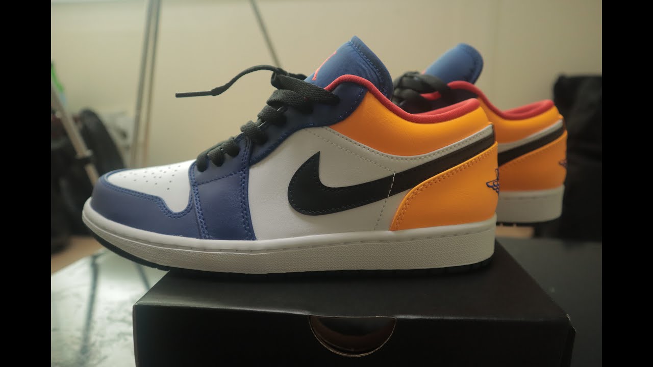 Jordan 1 Low Royal Blue Yellow Unboxing Review Youtube