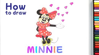 How to draw Minnie Mouse step by step| Primary School Kids Drawing Lessons Online, Part 79