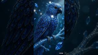 Safirden Bir Kuş Göz Alıcı Kristal Sanatı