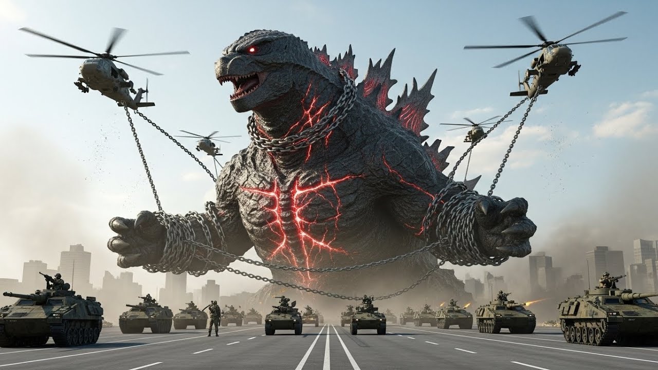 Godzilla Invades the City Helicopters Fall, Superpowers Rise #godzilla ...