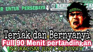 90 menit tanpa henti dukungan Bonek Teriakan dan nyanyian untuk Persebaya | Tribun Green Nord