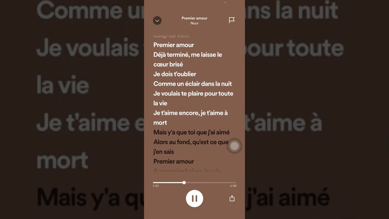 Premier Amour Nour Speed Up Avec Paroles Youtube
