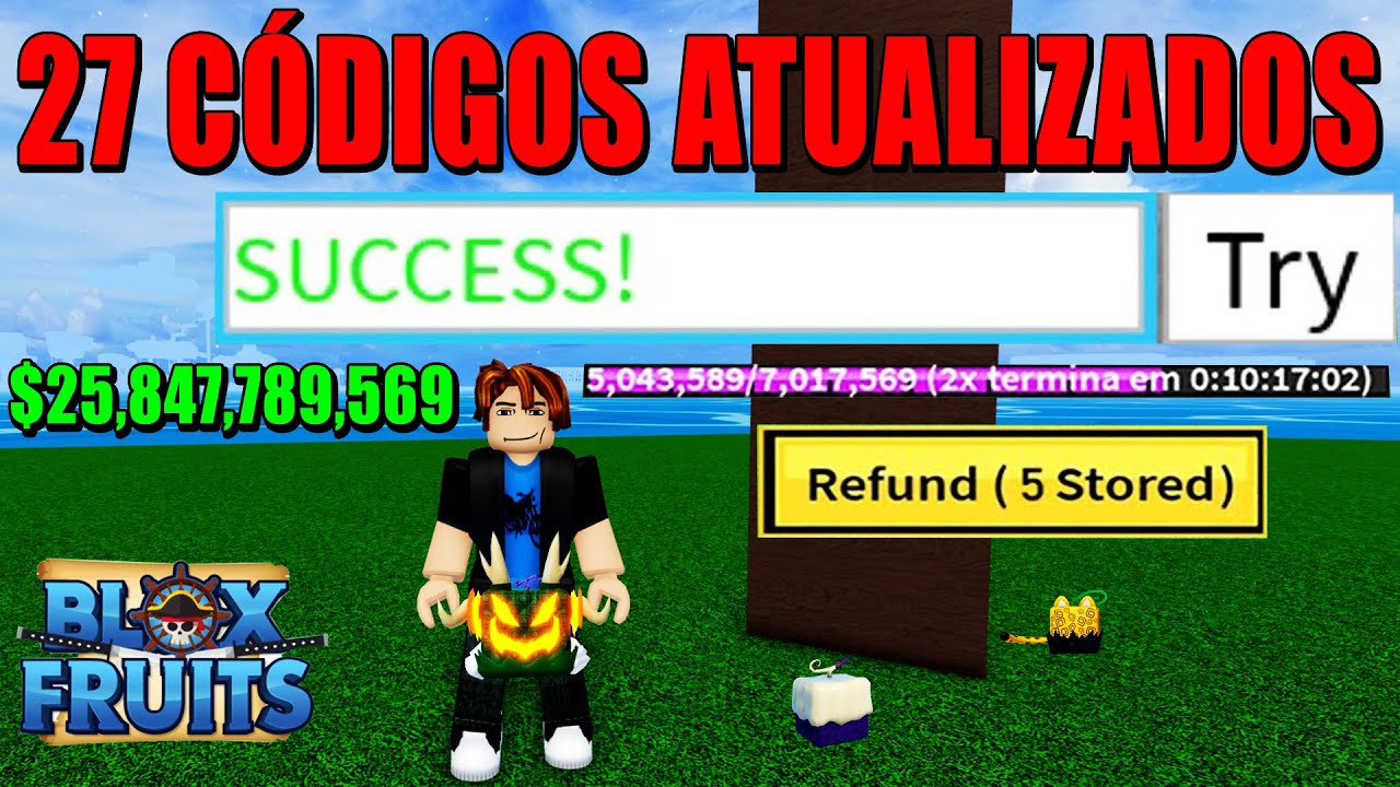 TODOS OS 27 CÓDIGOS SECRETOS DE EXP E RESET STATUS DO BLOX BLOX FRUITS 