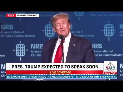 Trump can barely speak, quickly ends event & leaves stage