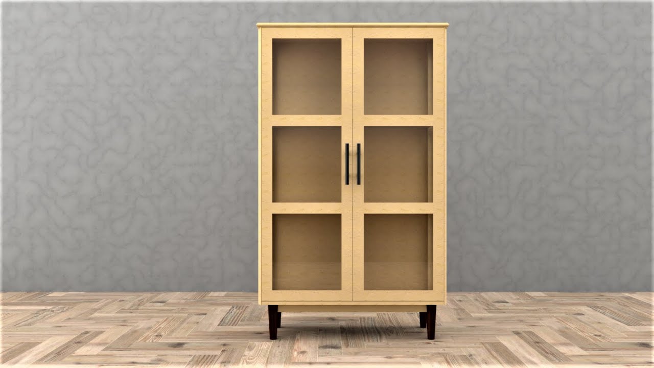 How to make Display Cabinet in SketchUp - YouTube