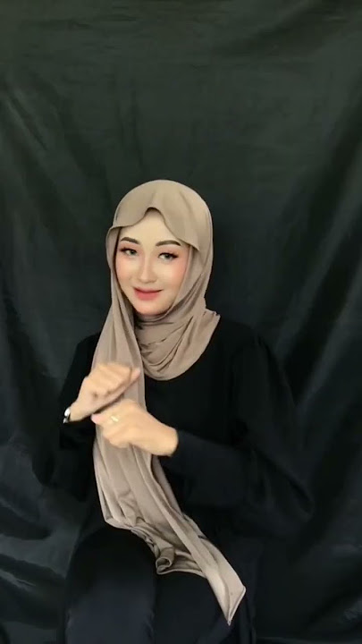 cara pakai pashmina bahan Jersey