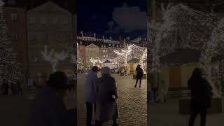 Old Market Square Warsaw Poland Christmas lights