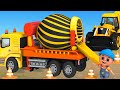 Trucks Construction for Kids - Excavator, Dump Truck, Mixer Truck - toy unboxing jugnu kids