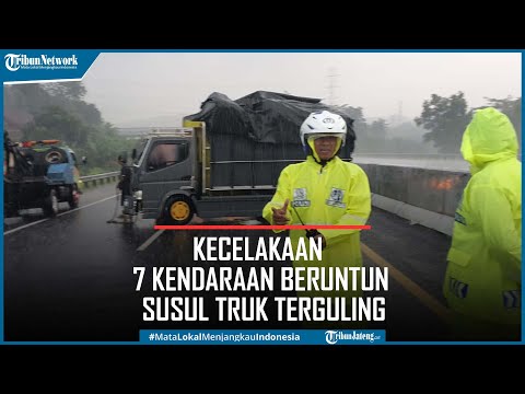 Kecelakaan Tol Ungaran Semarang 7 Kendaraan Beruntun Susul Truk Terguling