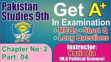 Pak Studies | Chapter 2 | Class 9th | MCQs, Short & long Questions | Part 4 |  Millat School Grw